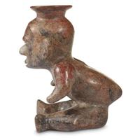 COLIMA HUNCHBACK FIGURE VESSEL 300 BC-300 AD