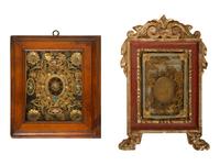 Two Framed Italian Saint Reliquaries — 17TH CENTURY