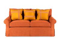 A George Smith Two-Cushion Sofa with Custom Upholstery and Throw Pillows