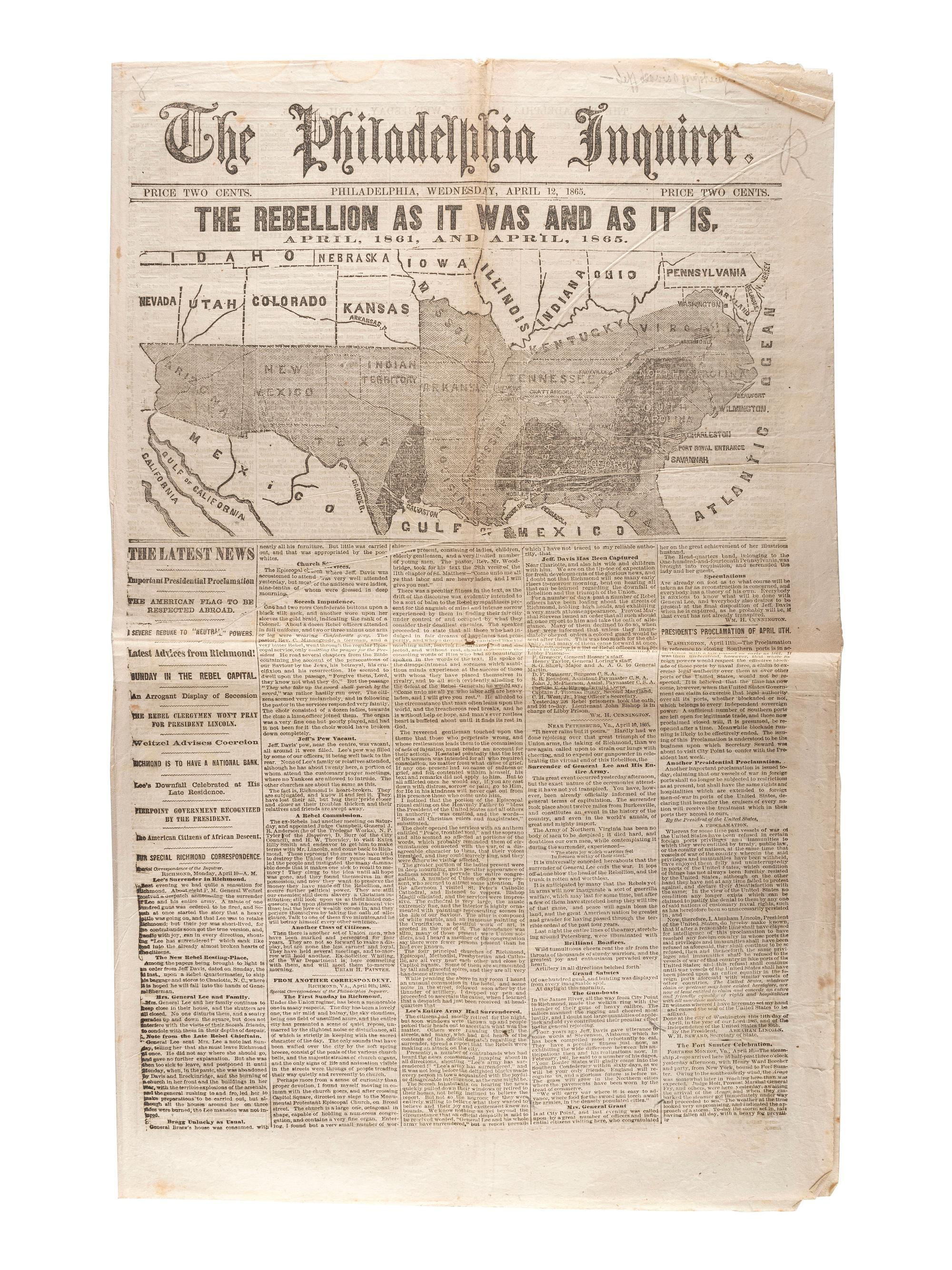 [CIVIL WAR]. A group of Civil War-era newspapers, comprising: