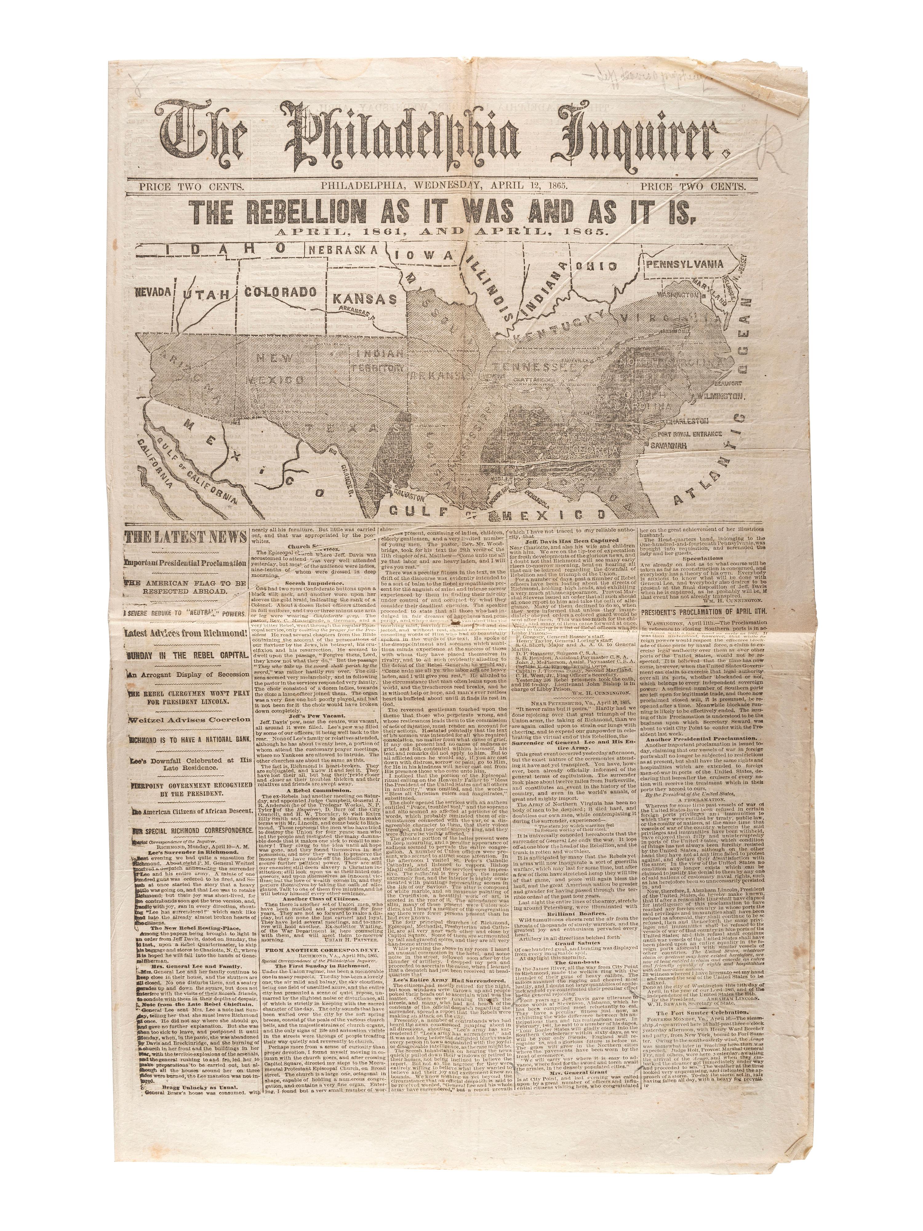 [CIVIL WAR]. A group of Civil War-era newspapers, comprising: