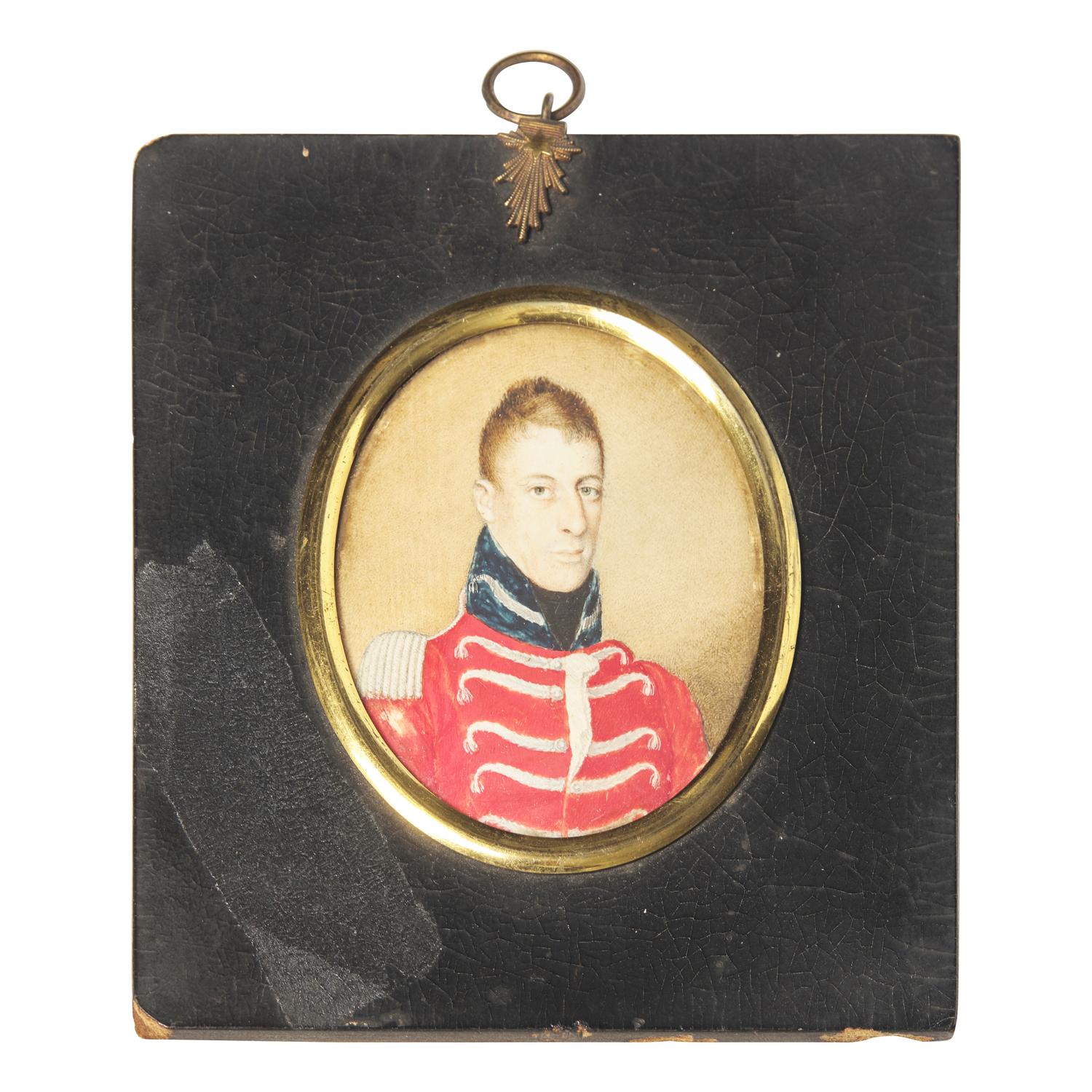 English School 19th Century, A Portrait Miniature of a British Officer