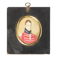 English School 19th Century, A Portrait Miniature of a British Officer
