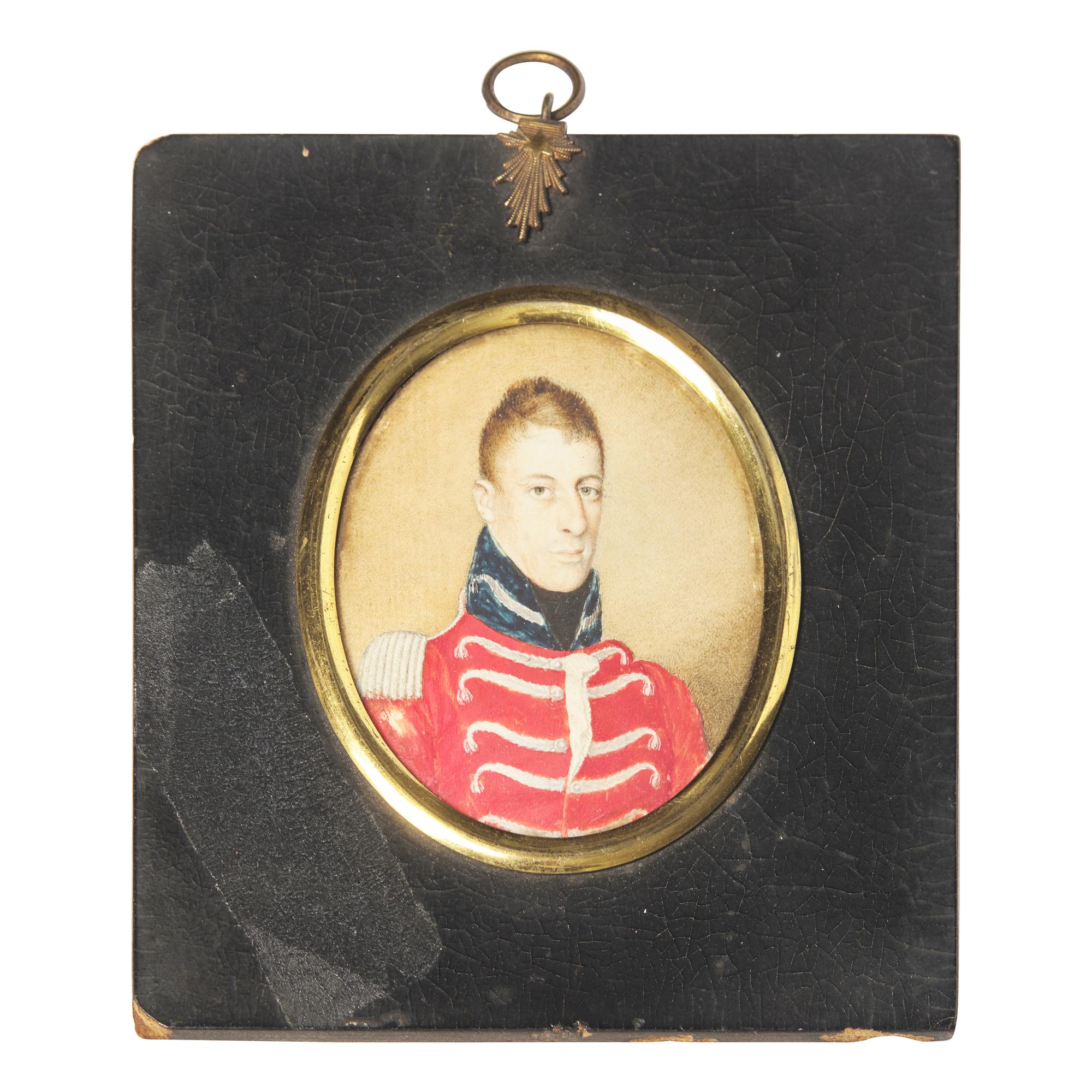 English School 19th Century, A Portrait Miniature of a British Officer