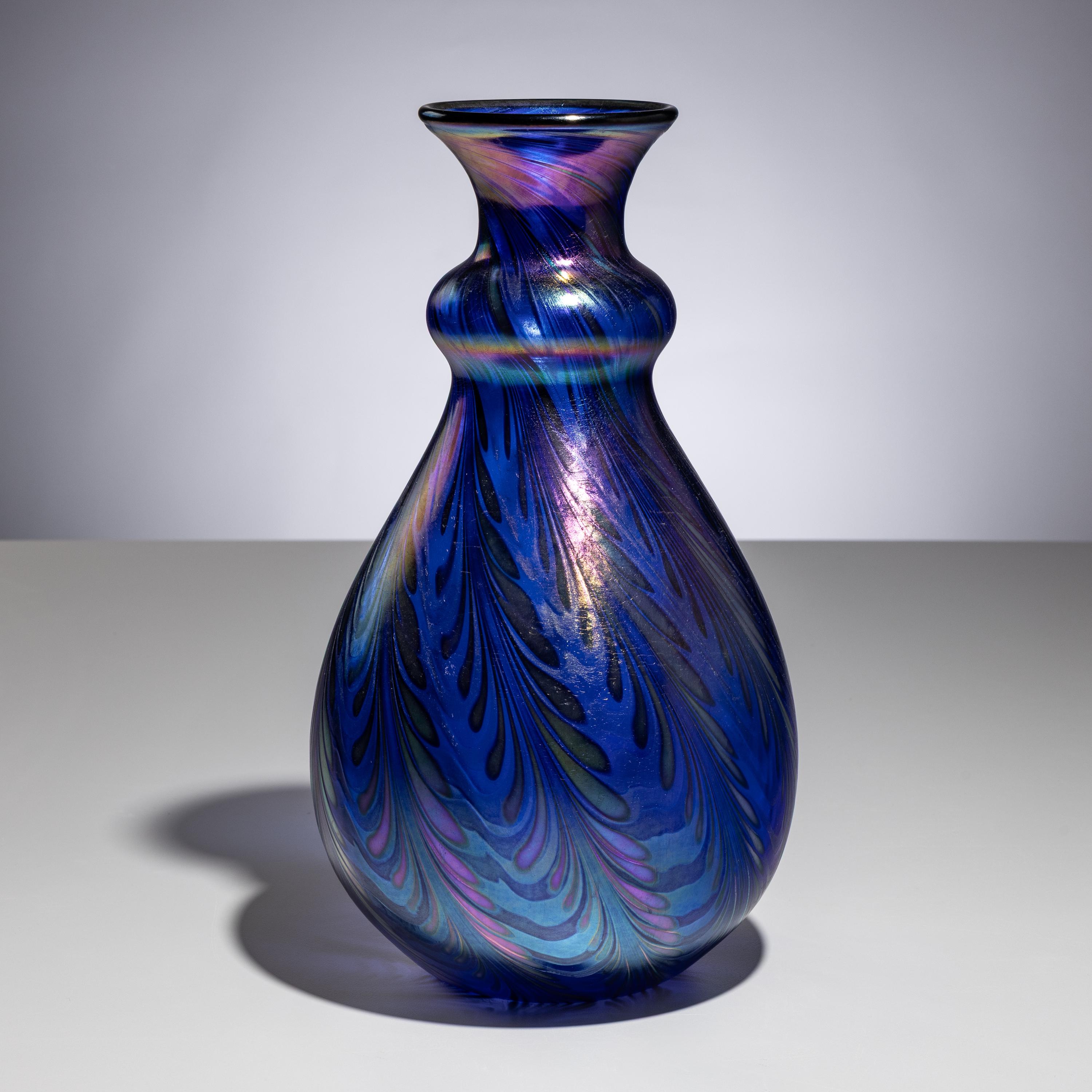 Charles Lotton (American, 1935–2021) — Iridescent Peacock Vase, 2005