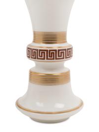 A Pair of French Gilt Banded Opaline Glass Vases
