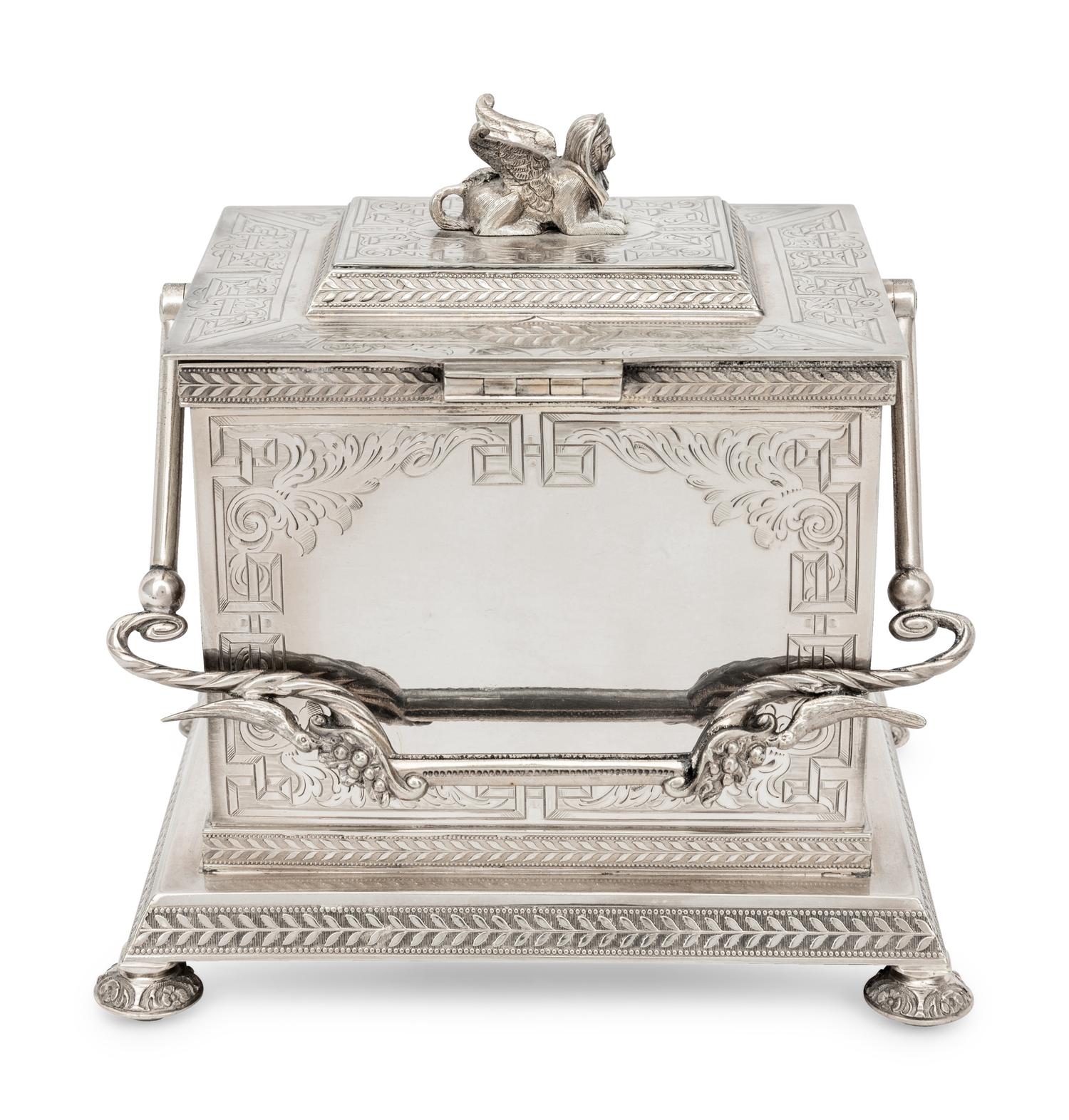 A Victorian Silver-Plate Biscuit Box