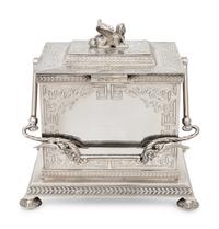 A Victorian Silver-Plate Biscuit Box