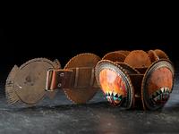 Large Navajo Sterling Silver and Mosaic Inlay Spiny Oyster Concha Belt