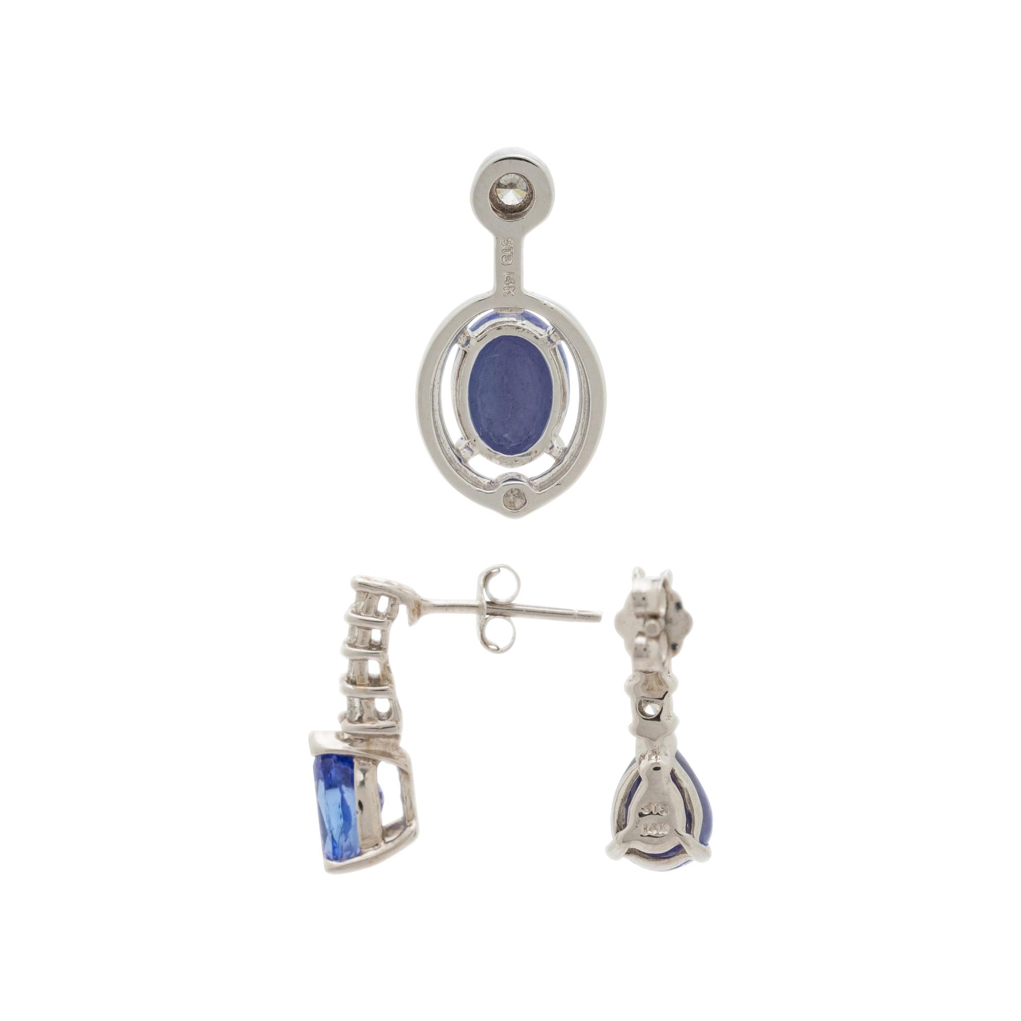 TANZANITE AND DIAMOND SET