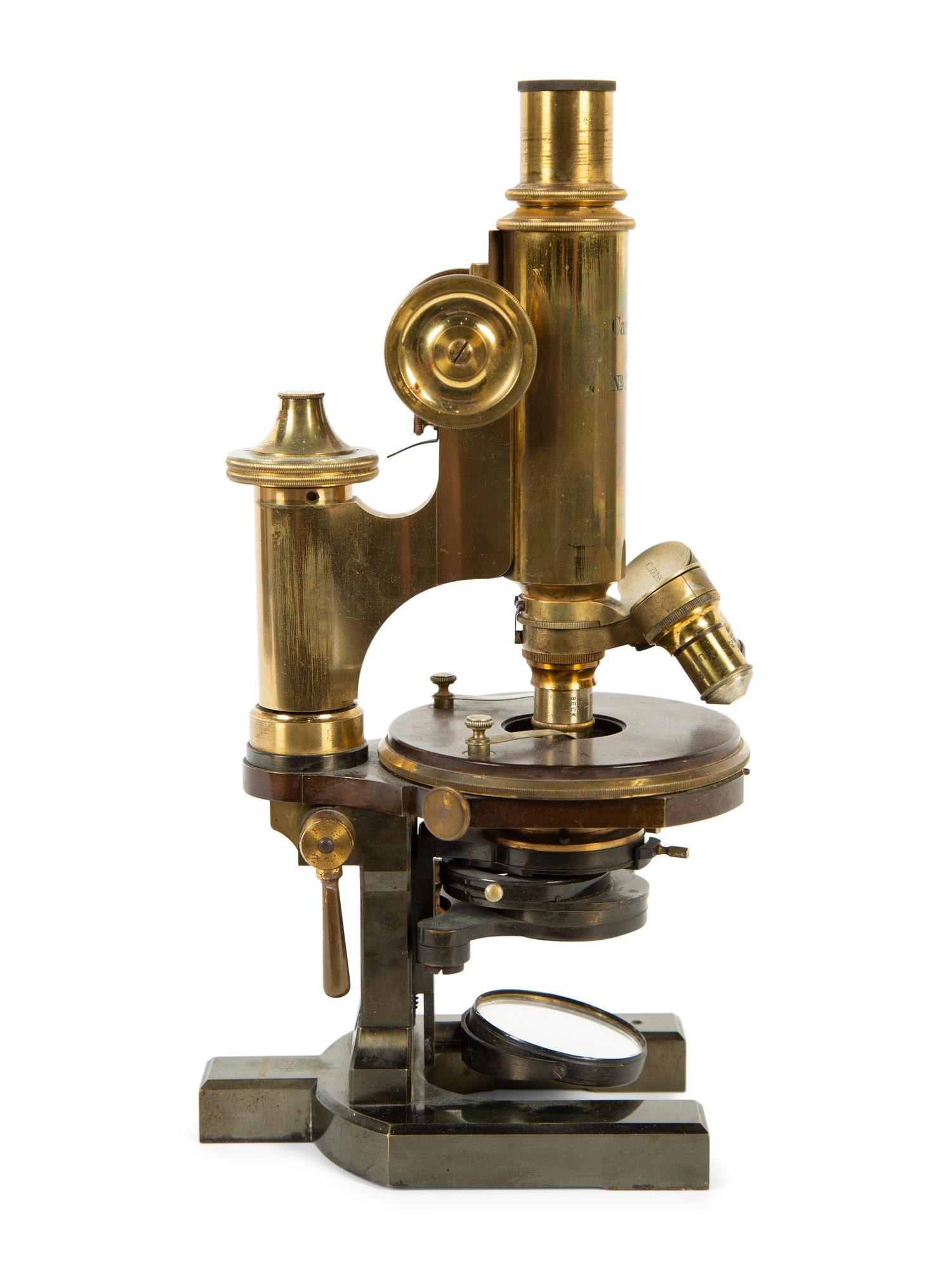 A Vintage Brass Microscope