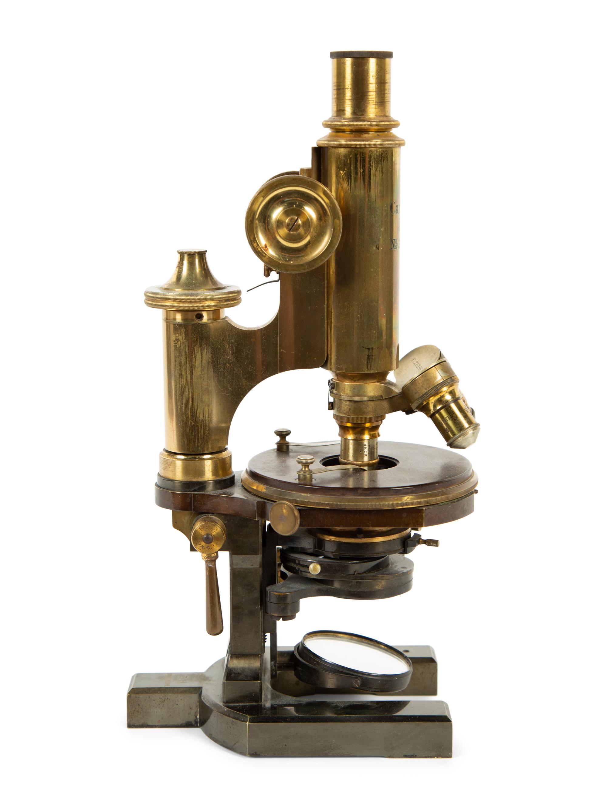 A Vintage Brass Microscope