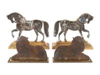 Two Pairs of Brass Animal-Form Doorstops