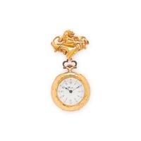 TIFFANY & CO., ANTIQUE, YELLOW GOLD LAPEL WATCH