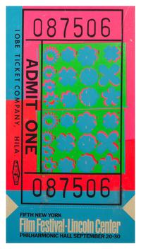 Andy Warhol, (American, b. 1928), Lincoln Center Ticket, 1967