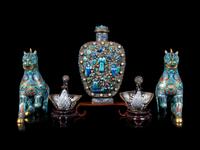 Four Chinese Enamel on Metal Articles