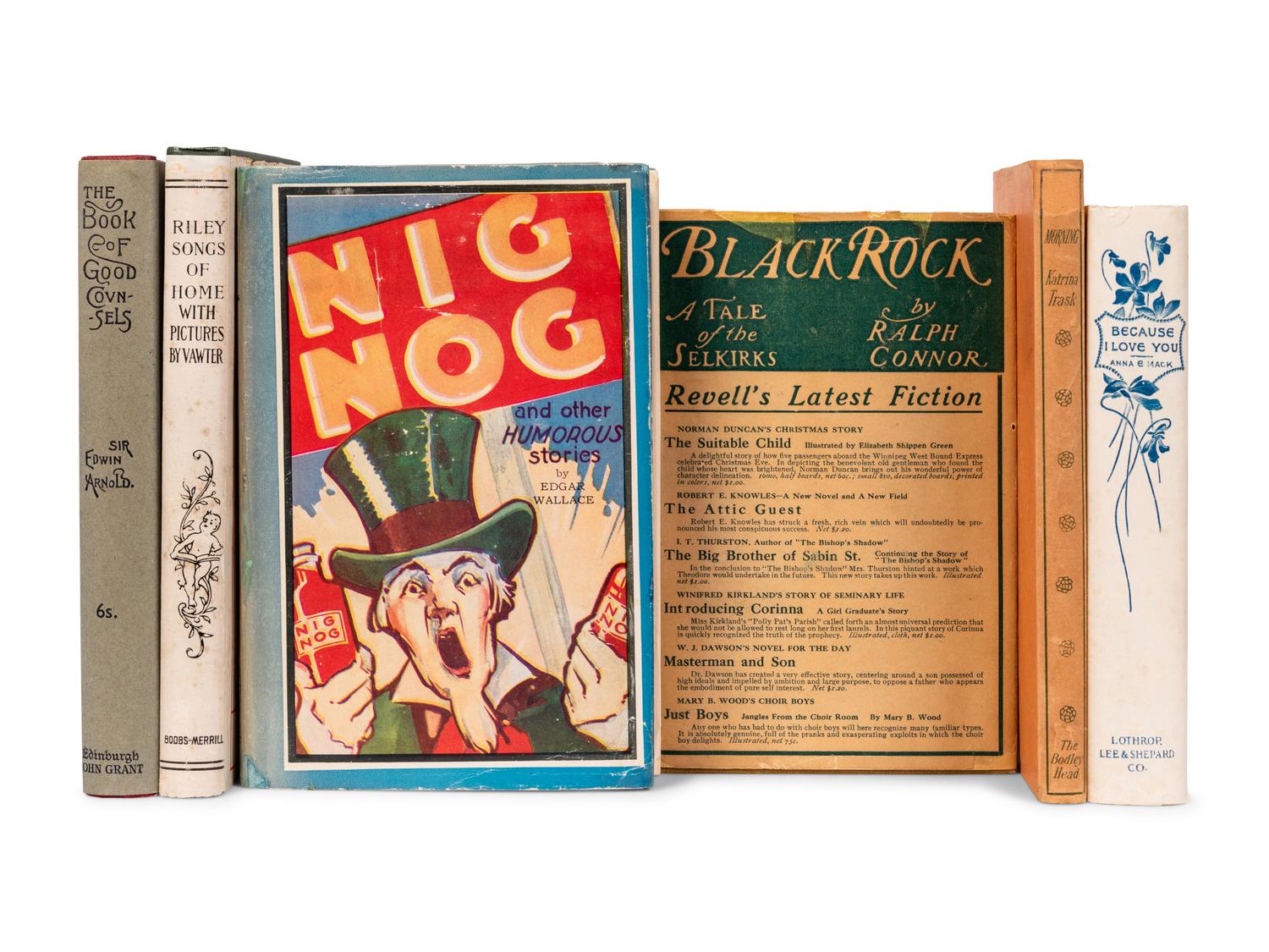 [PUBLISHER'S TRADE BINDINGS - AMERICAN]. A group of 6 bindings with early dust jackets.