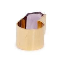 GEORG JENSEN, YELLOW GOLD AND AMETHYST RING