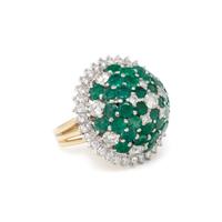 BICOLOR GOLD, EMERALD AND DIAMOND RING