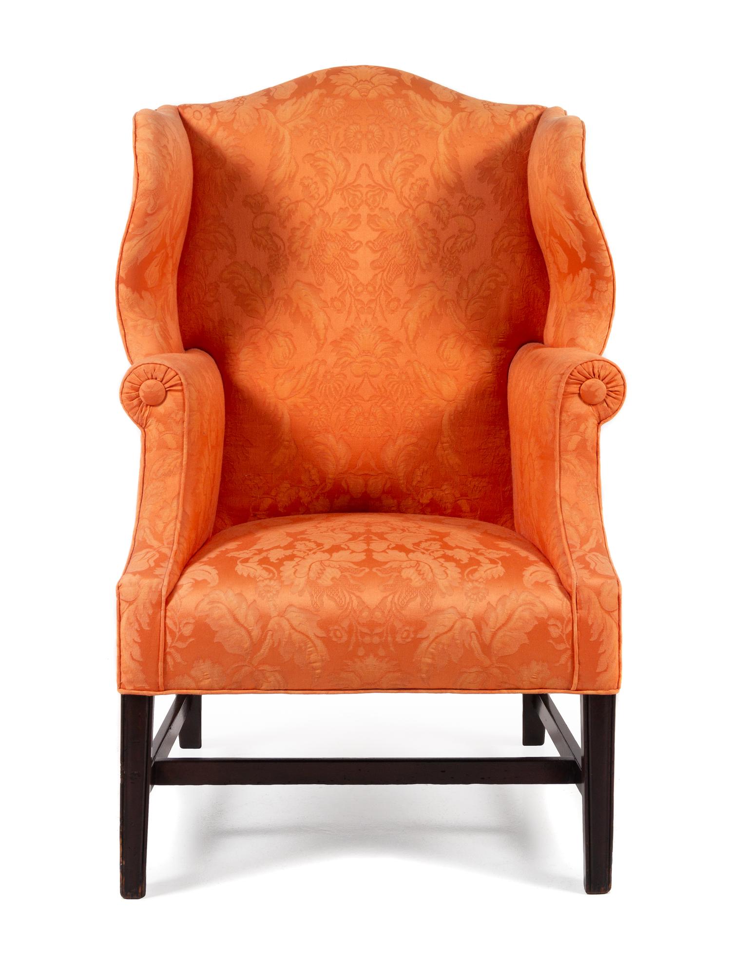 A Chippendale Style Mahogany Wing Chair
