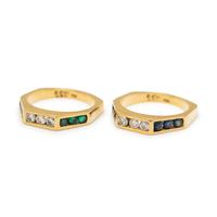 DIAMOND AND GEMSTONE RING SET