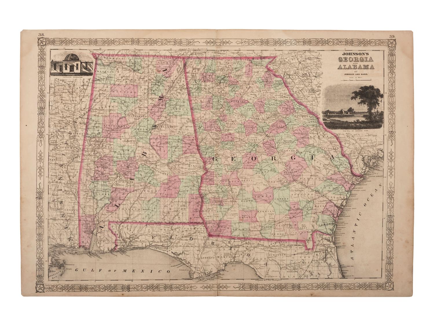 [MAPS]. 40+ maps published by Johnson & Ward, highlighted by US Civil War-period maps.
