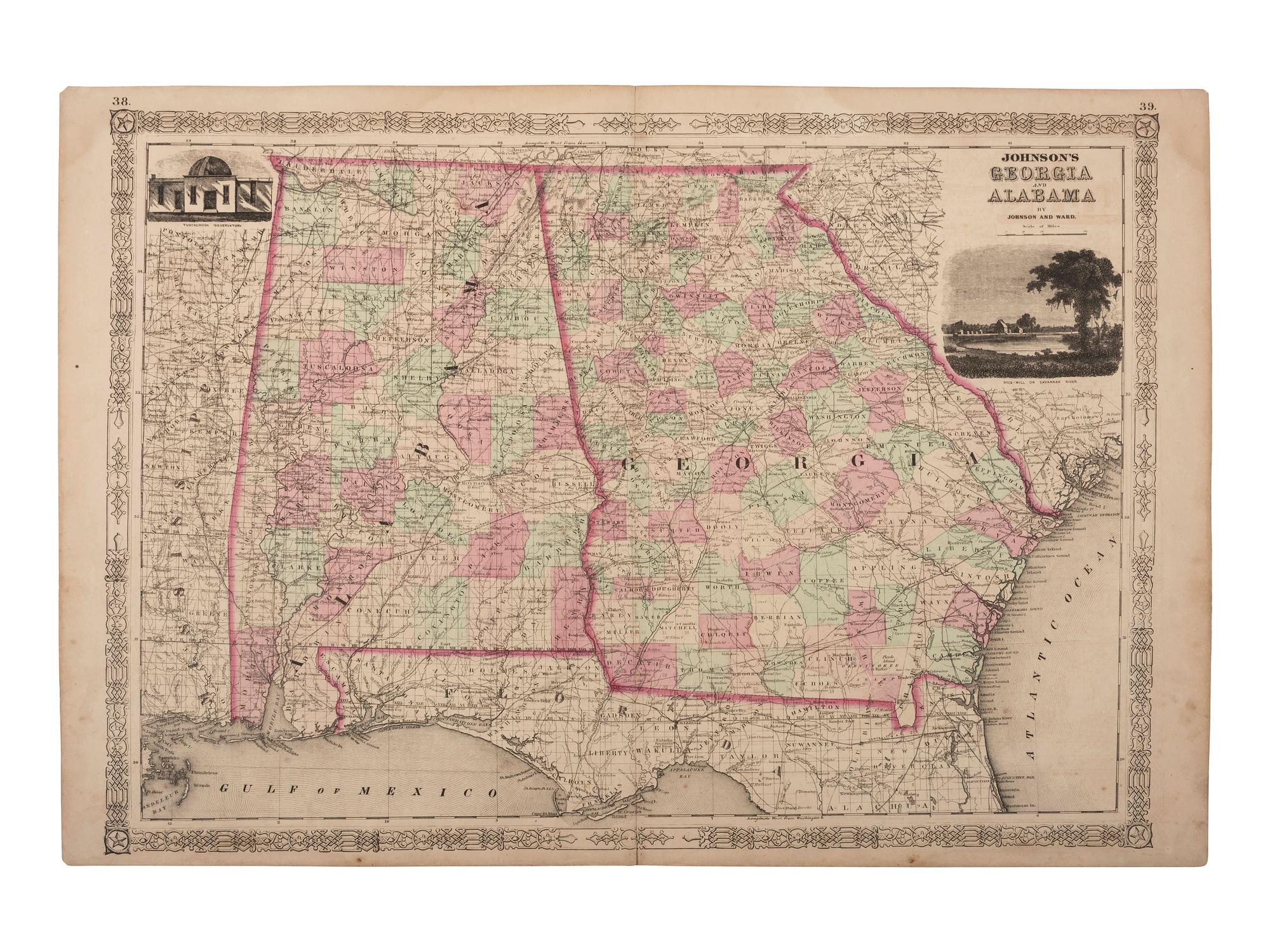 [MAPS]. 40+ maps published by Johnson & Ward, highlighted by US Civil War-period maps.