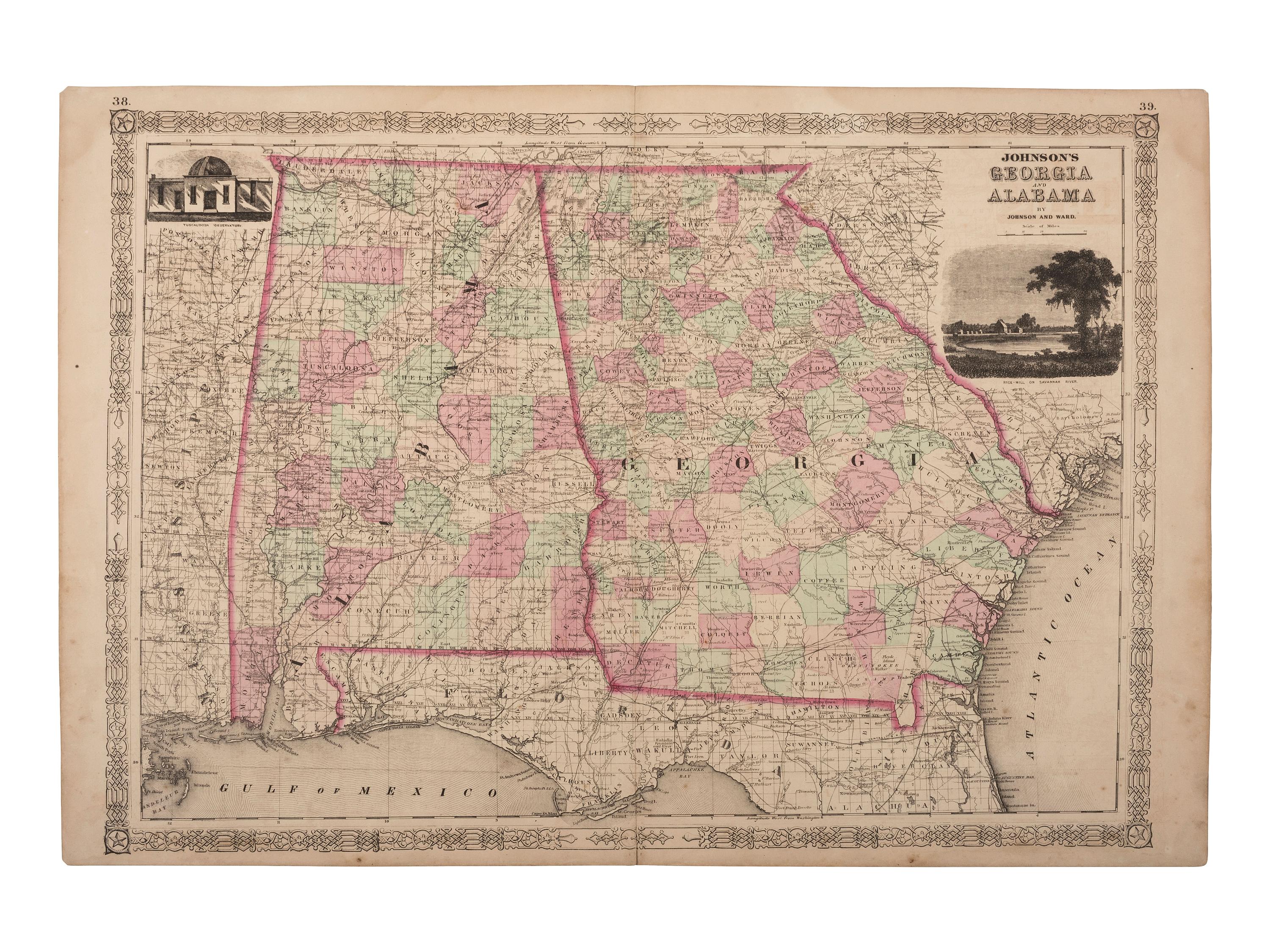 [MAPS]. 40+ maps published by Johnson & Ward, highlighted by US Civil War-period maps.