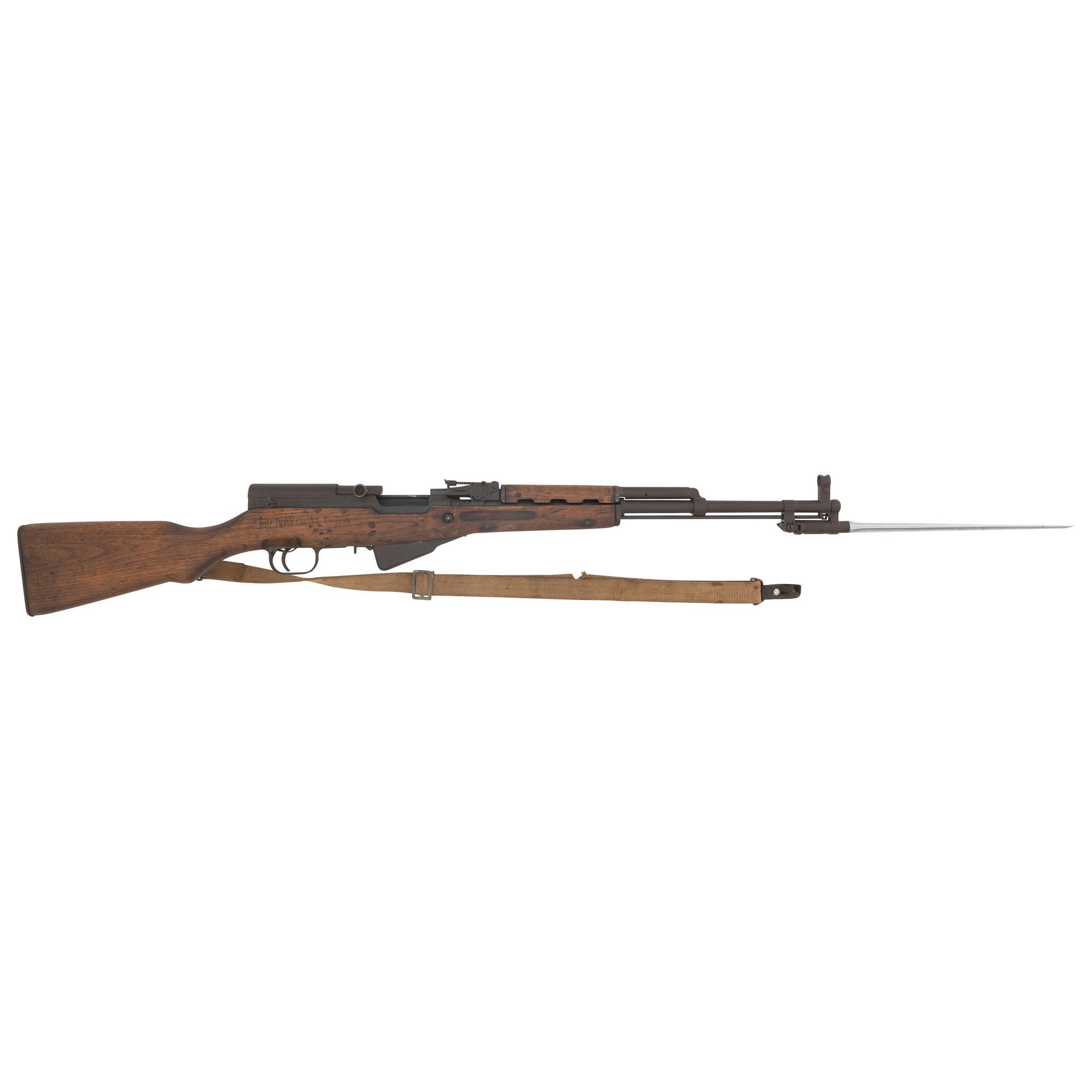 **Factory 26 Chinese SKS, Possible Vietnam Bring-Back with Carved Stock Inscription