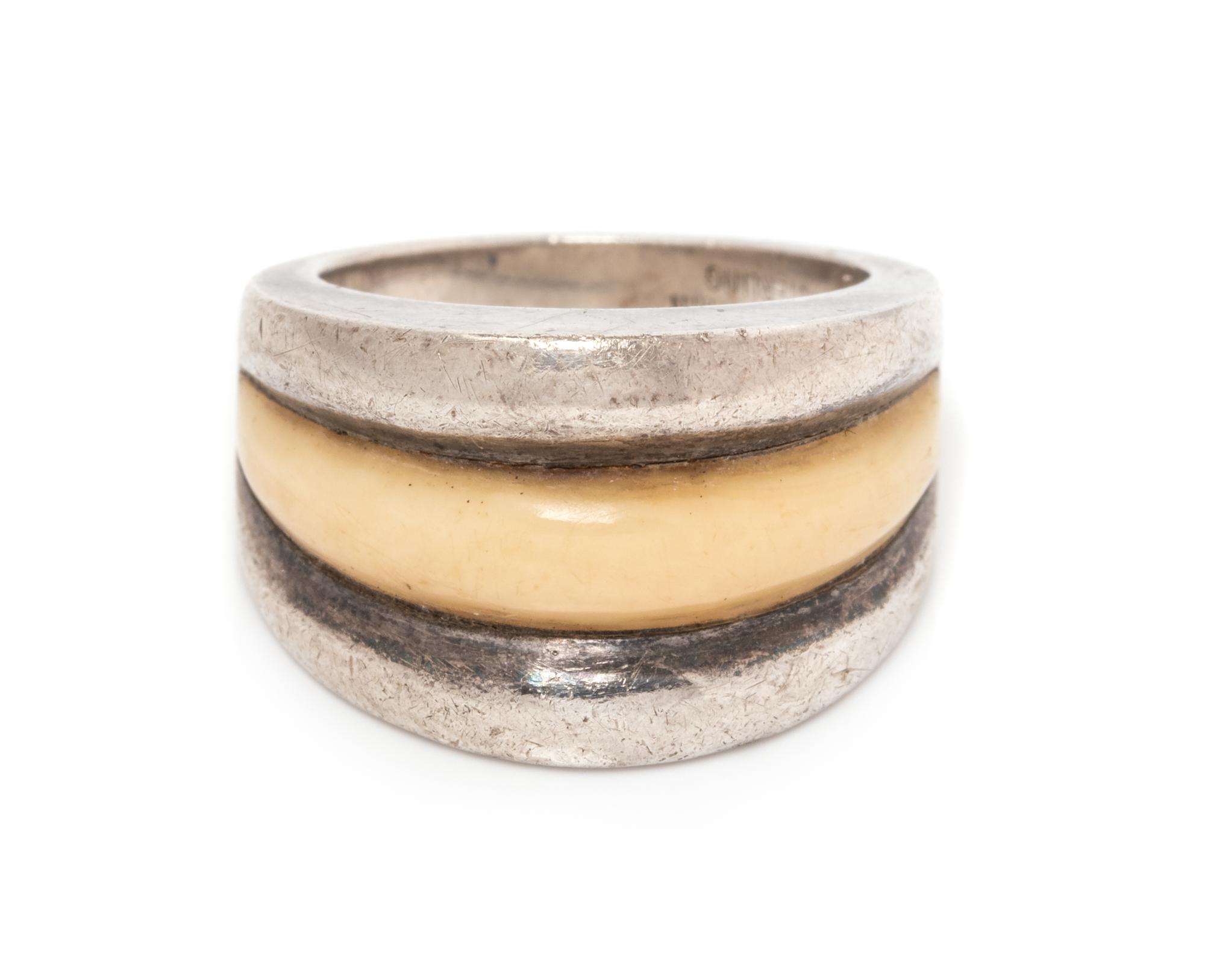 A Modernist Sterling Silver and Resin Ring, Joachim S'Paliu, 5.85 dwts.