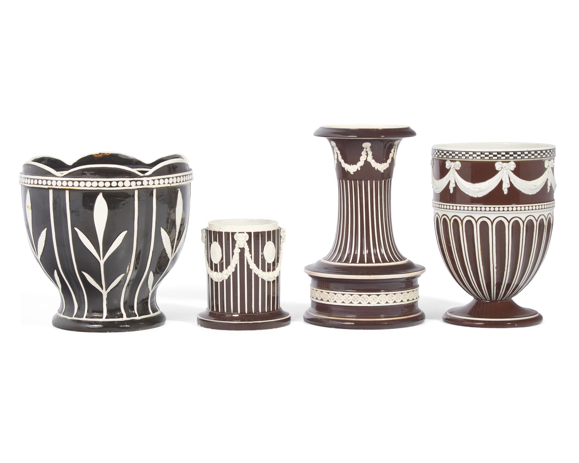Four Wedgwood Slip Decorated Pearlware Articles