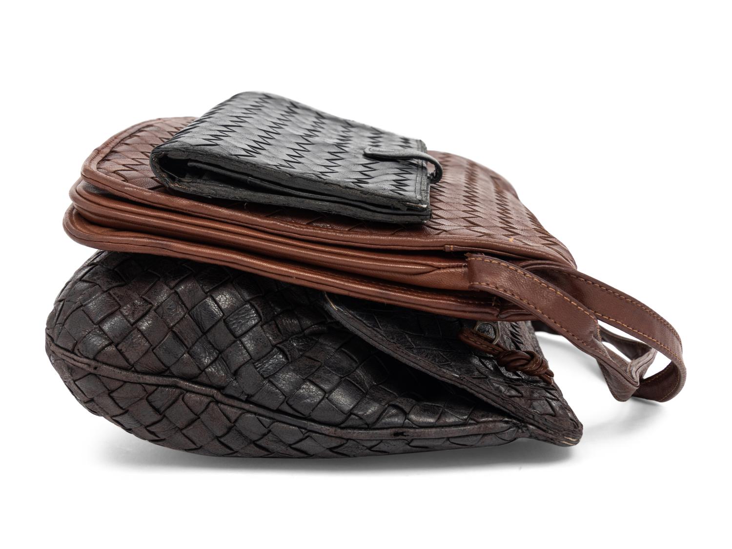 Three Bottega Veneta Intrecciato Leather Bags/Wallets