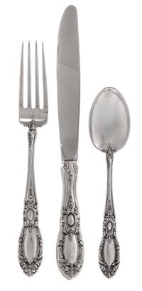 An American Silver Flatware Service, Towle Silversmiths, Newburyport, MA, King Richard pattern, comprising: 12 dinner forks 12 dinner k