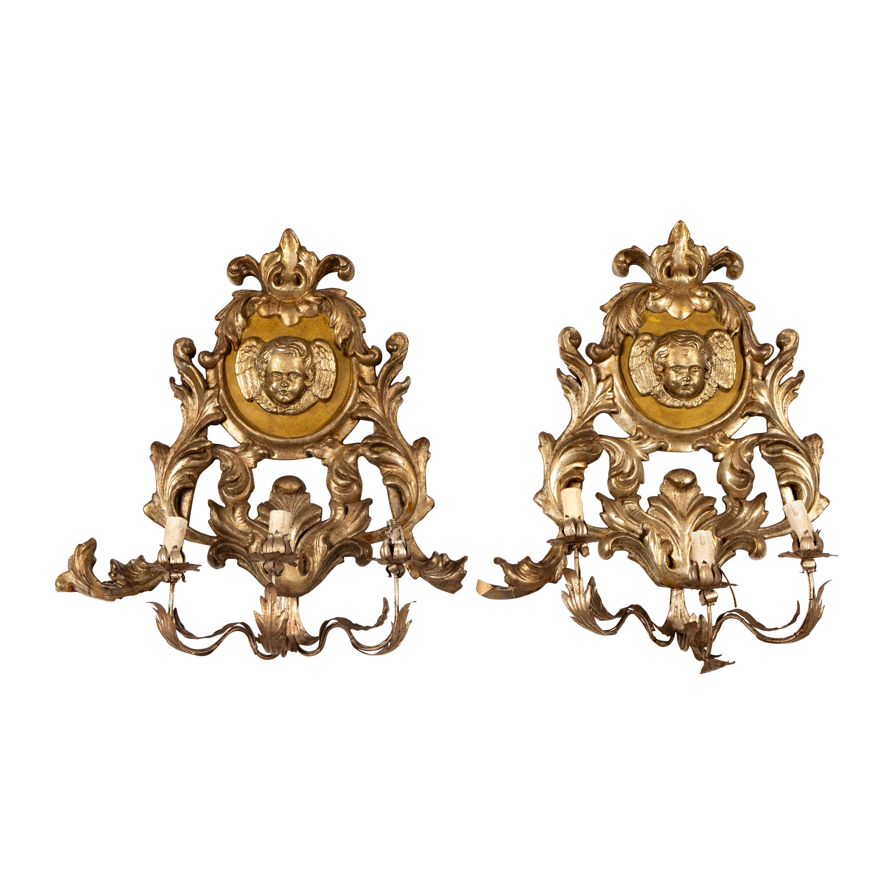 A Pair of Continental Wall Sconces