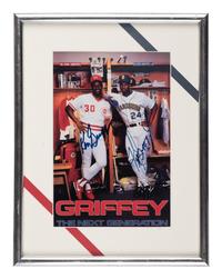 A Ken Griffey Jr. and Ken Griffey Sr. Signed Autograph Griffey The Next Generation Photograph With Period Signatures (Beckett Authentication Services Letter BAS Certified),