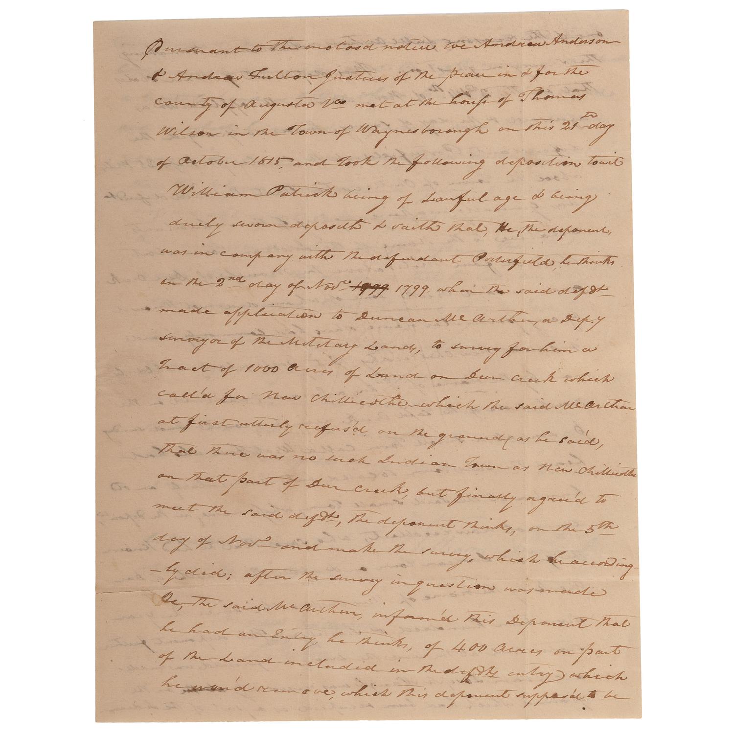 [AUTOGRAPHS & MANUSCRIPTS] -- [NORTHWEST TERRITORY & OHIO]. A group of 31 manuscript and partially printed documents, late 18th to early 19th century, including: