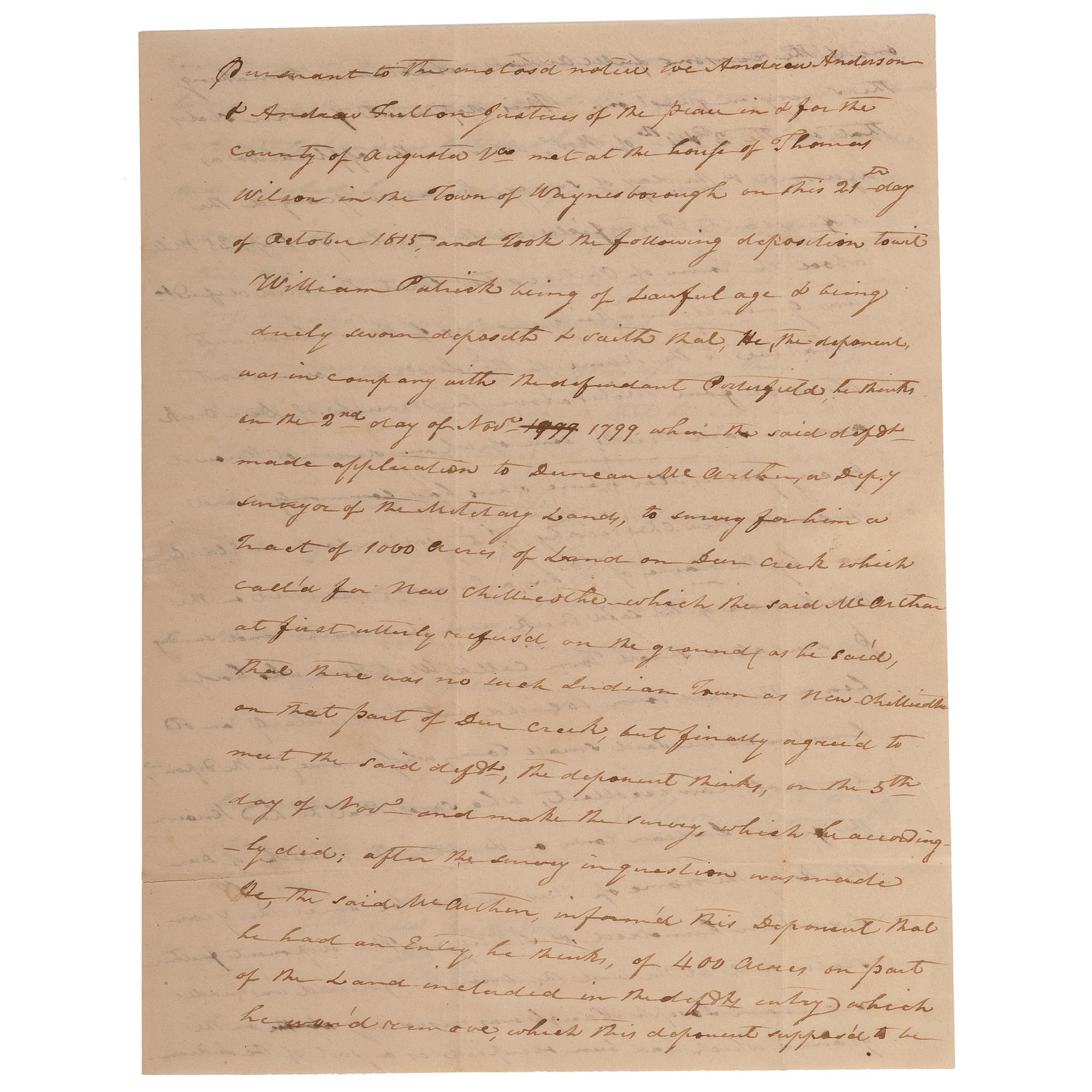 [AUTOGRAPHS & MANUSCRIPTS] -- [NORTHWEST TERRITORY & OHIO]. A group of 31 manuscript and partially printed documents, late 18th to early 19th century, including: