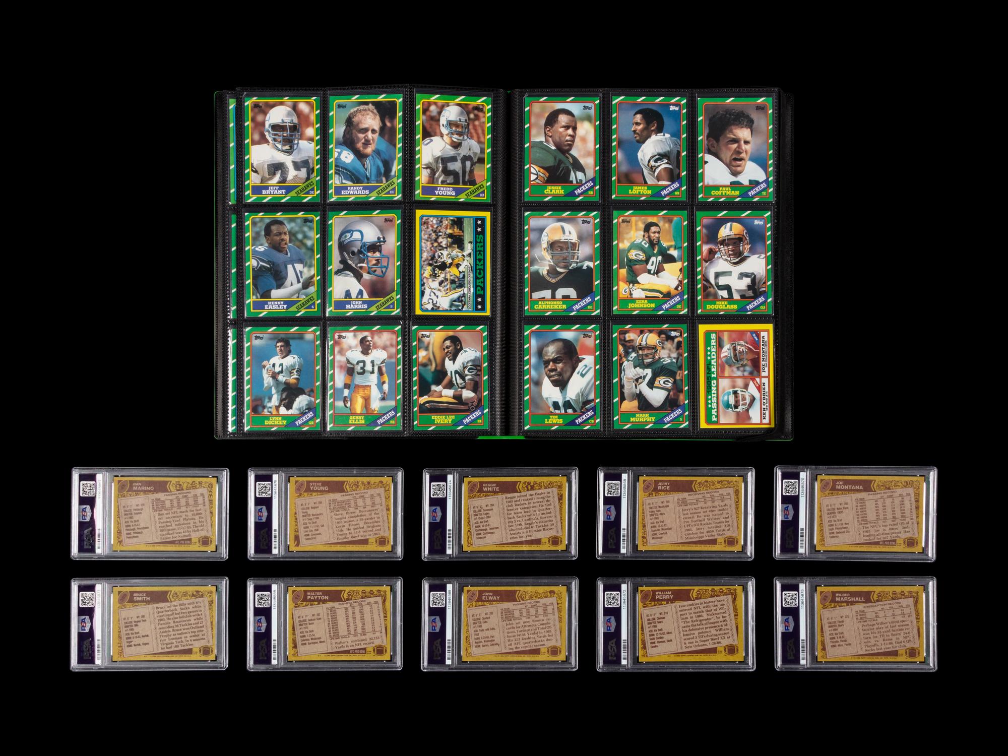 A Complete Set of 1986 Topps Football Cards Including Key PSA Graded Issues