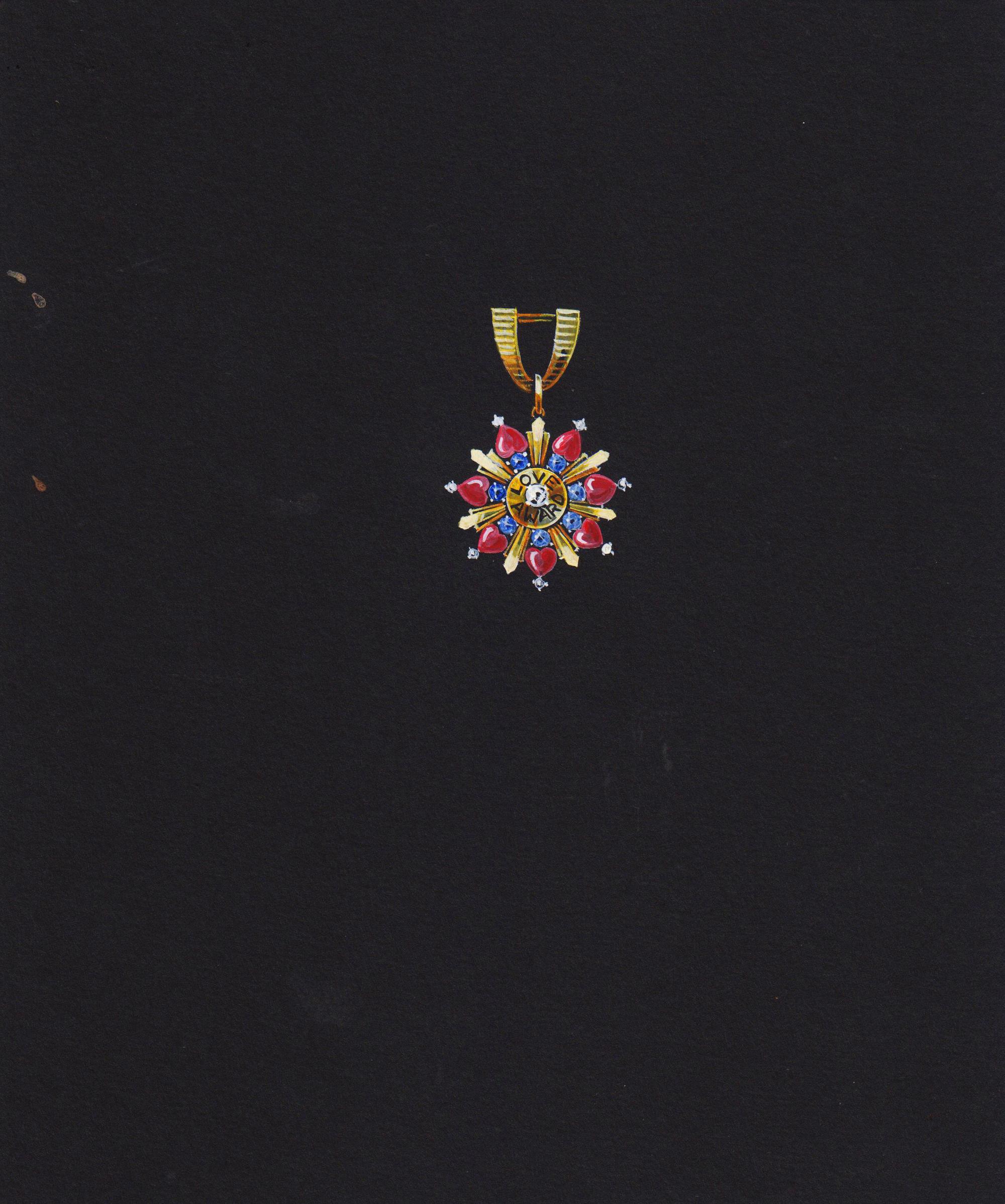 A Collection of Original Gouache on Paper Jewelry Designs by Anne Howe Geyer for Trabert & Hoeffer-Mauboussin,