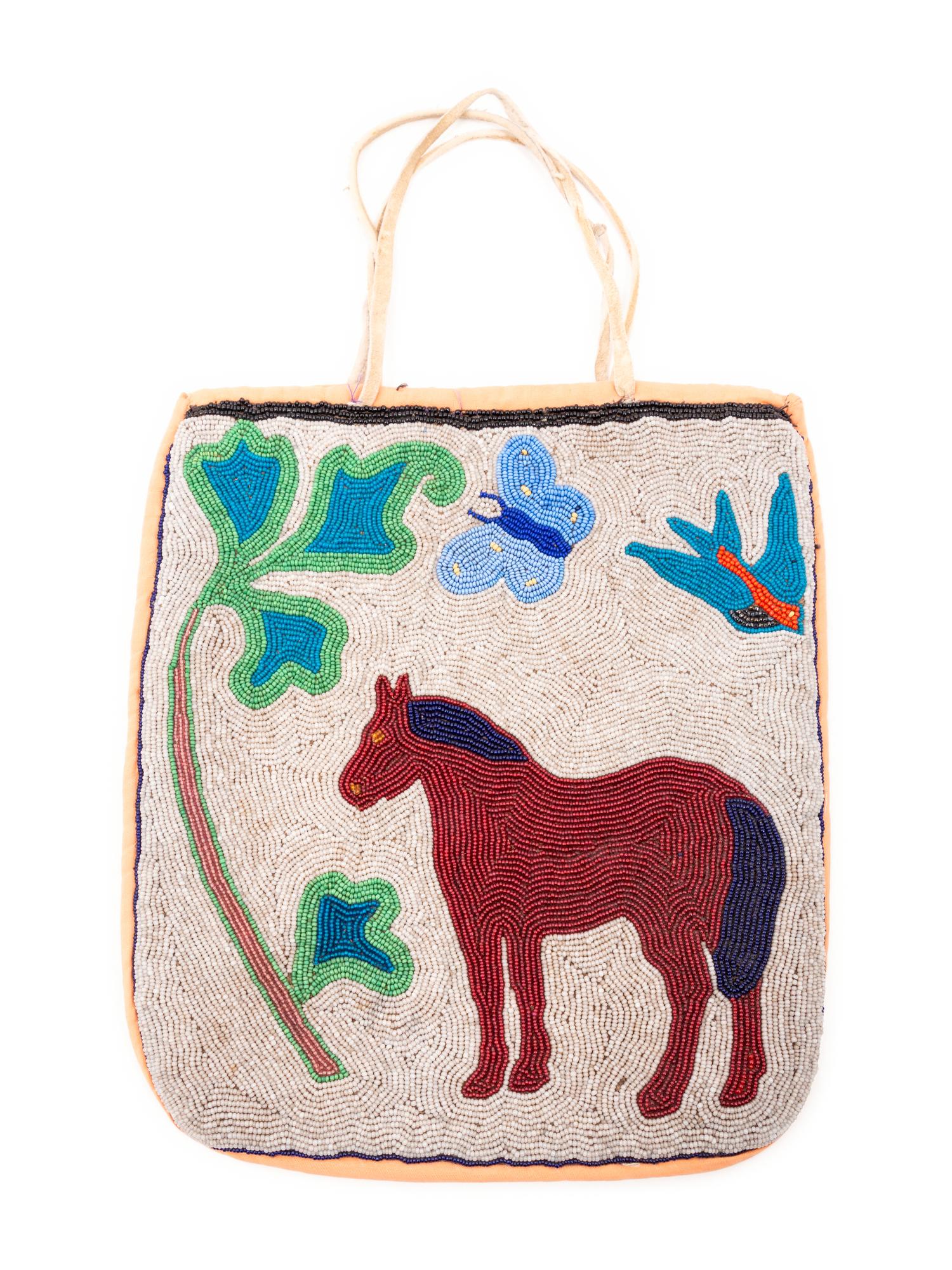 Plateau Pictorial Flat Bag, with Contour Beadwork