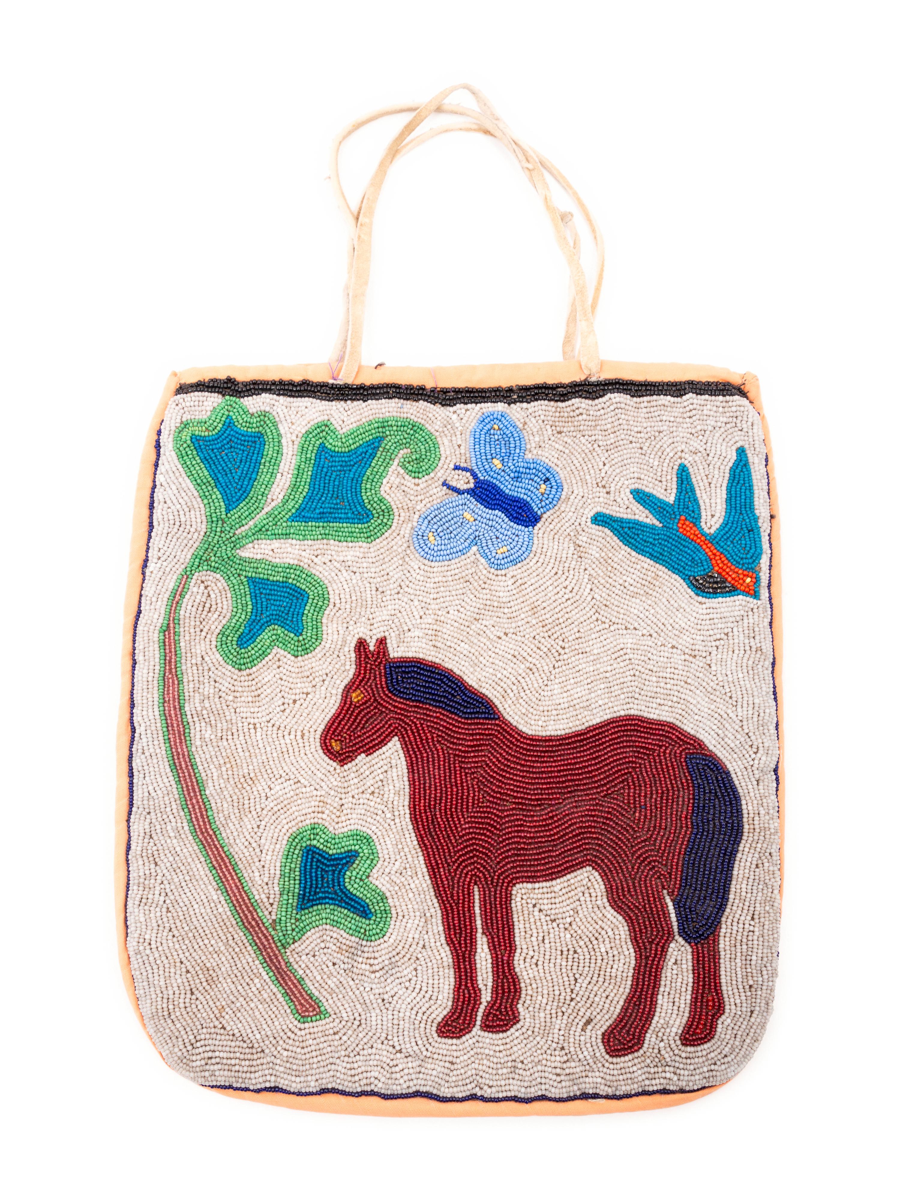 Plateau Pictorial Flat Bag, with Contour Beadwork