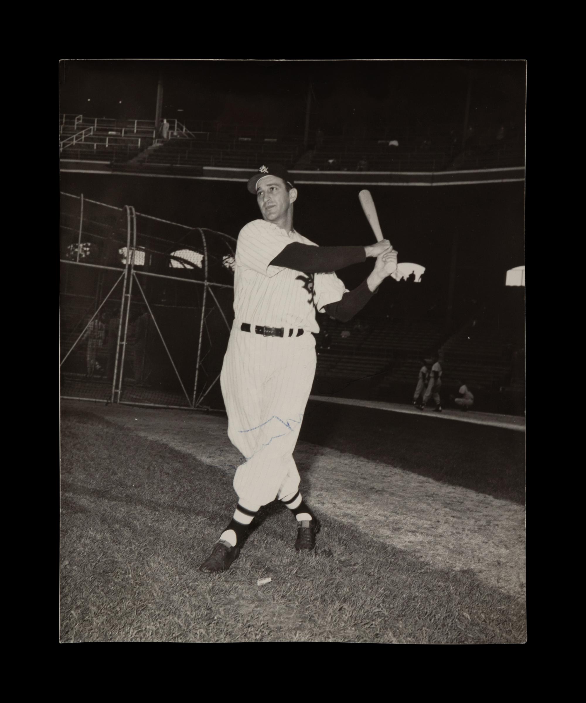 A Group of 1950s Comiskey Park Chicago White Sox Signed Type One Photographs and Ephemera Including Nellie Fox Signed Photograph,