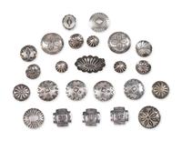 Navajo Silver Buttons and Button Covers, PLUS