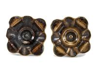 A Pair of Queen Anne Brass Petal Base Candlesticks
