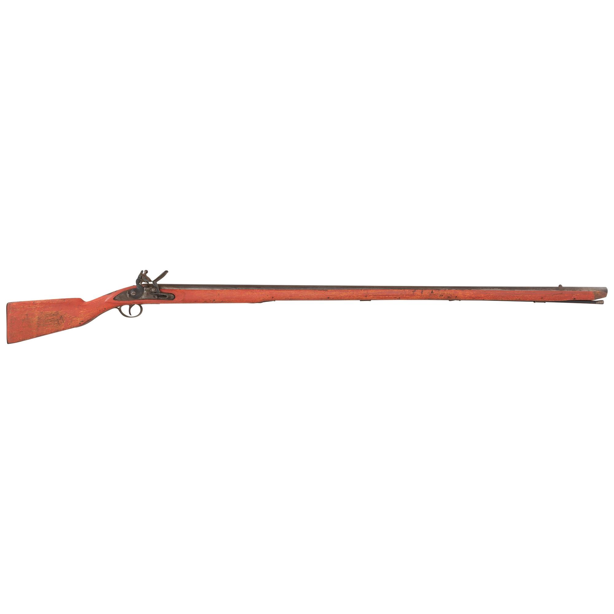 Belgian Flintlock Trade Musket with Native Applied Red Paint