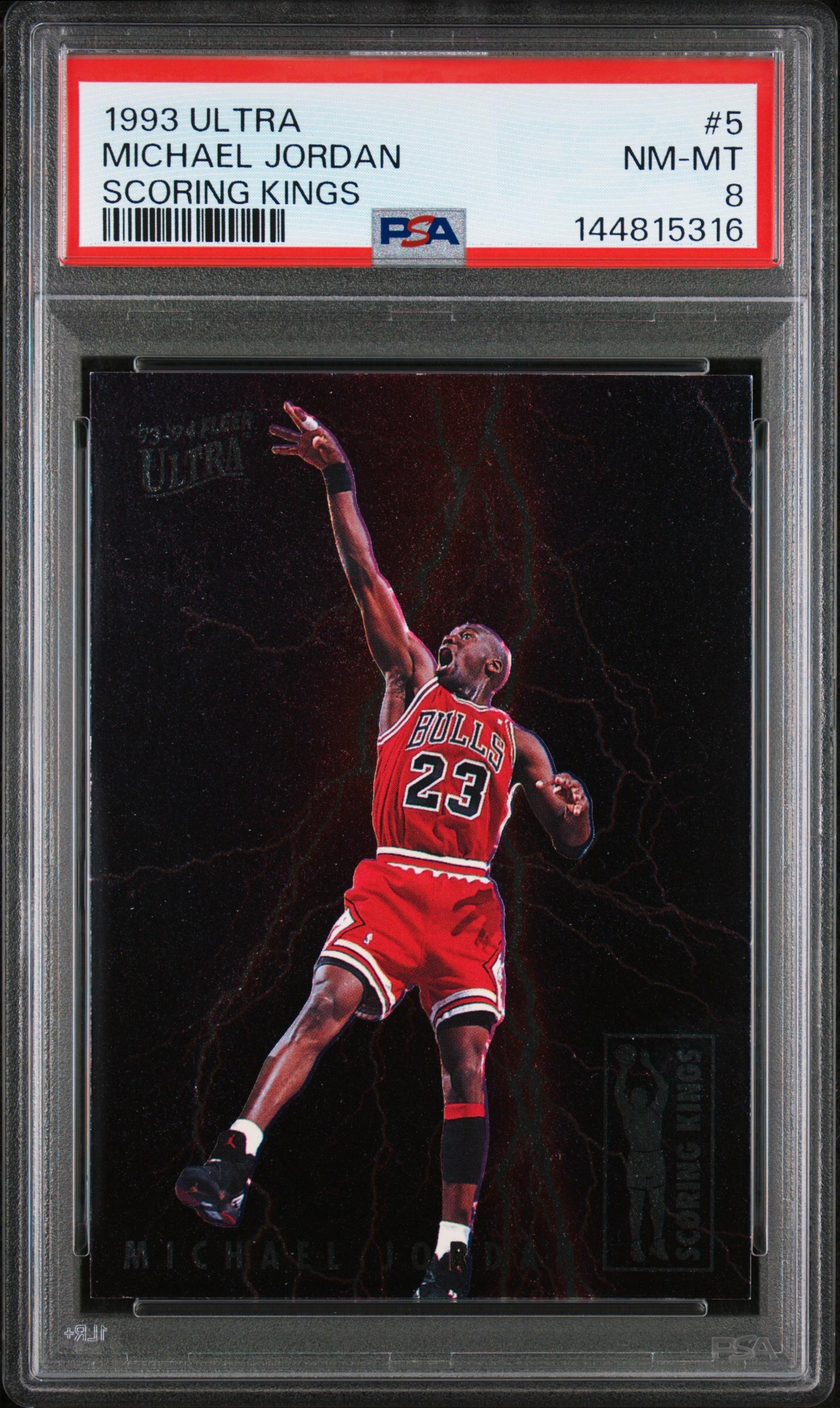 A 1993 Ultra Scoring Kings Michael Jordan Basketball Card No. 5 (PSA 8 NM-MT)