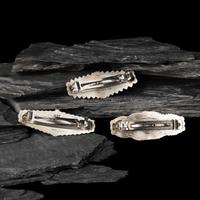 Don Lucas (American, 20th century) — Southwestern-style Sterling Silver and Cluster Inlay Hair Barrettes and Post Earrings