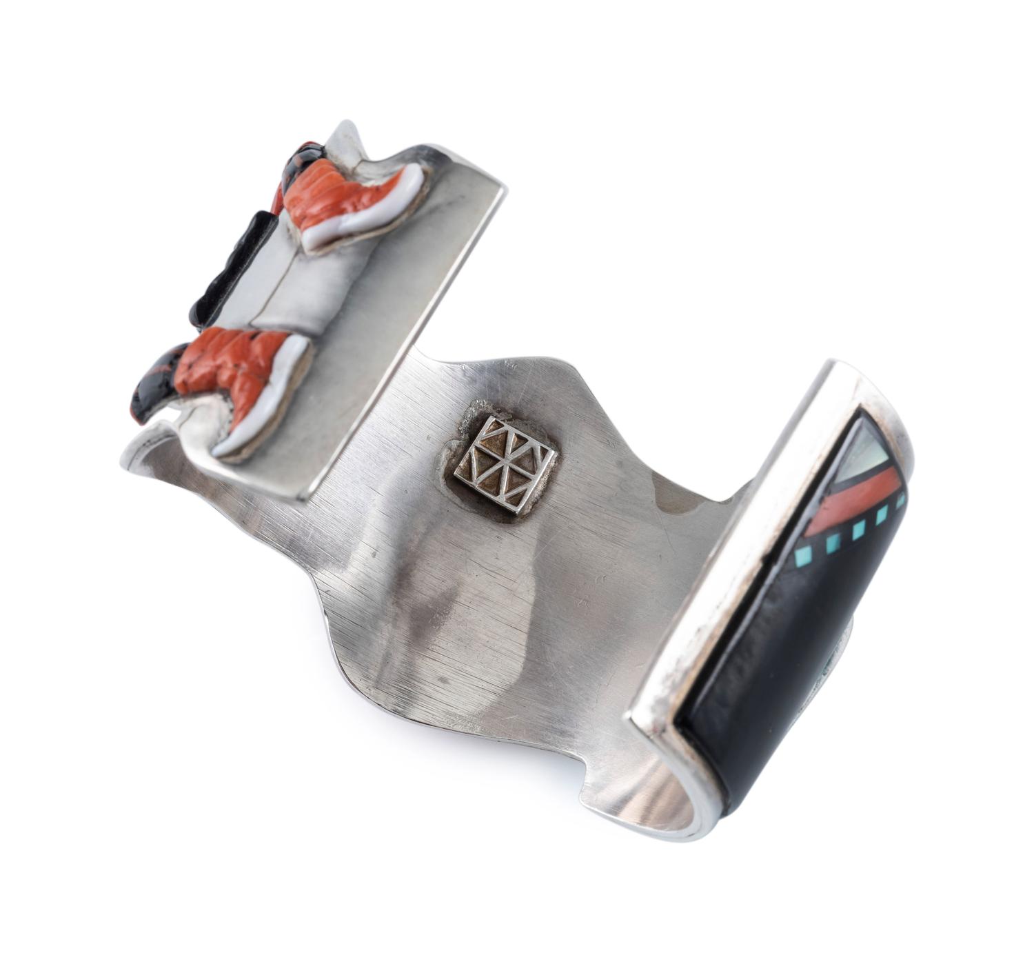 Silver and Mosaic Inlay Mudhead Cuff Bracelet