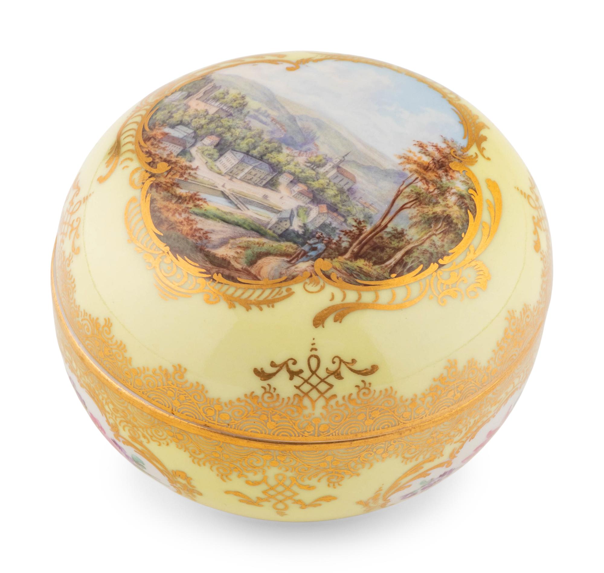 A Meissen Porcelain Covered Box