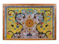 A Stained, Beaded and Cut-Glass Window Panel